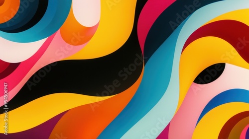 Swirling Vibrant Colors Dynamic Abstract Patterns Composition 