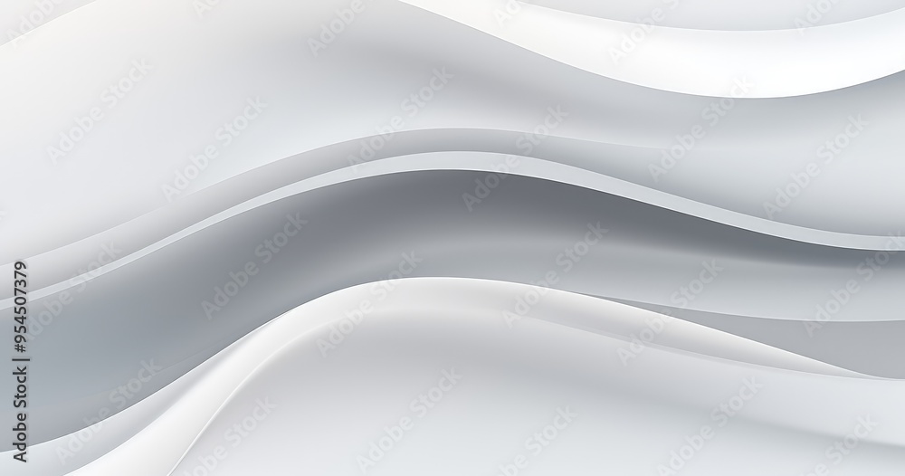 Abstract wavy design in soft white and gray tones, suitable for backgrounds or graphics.