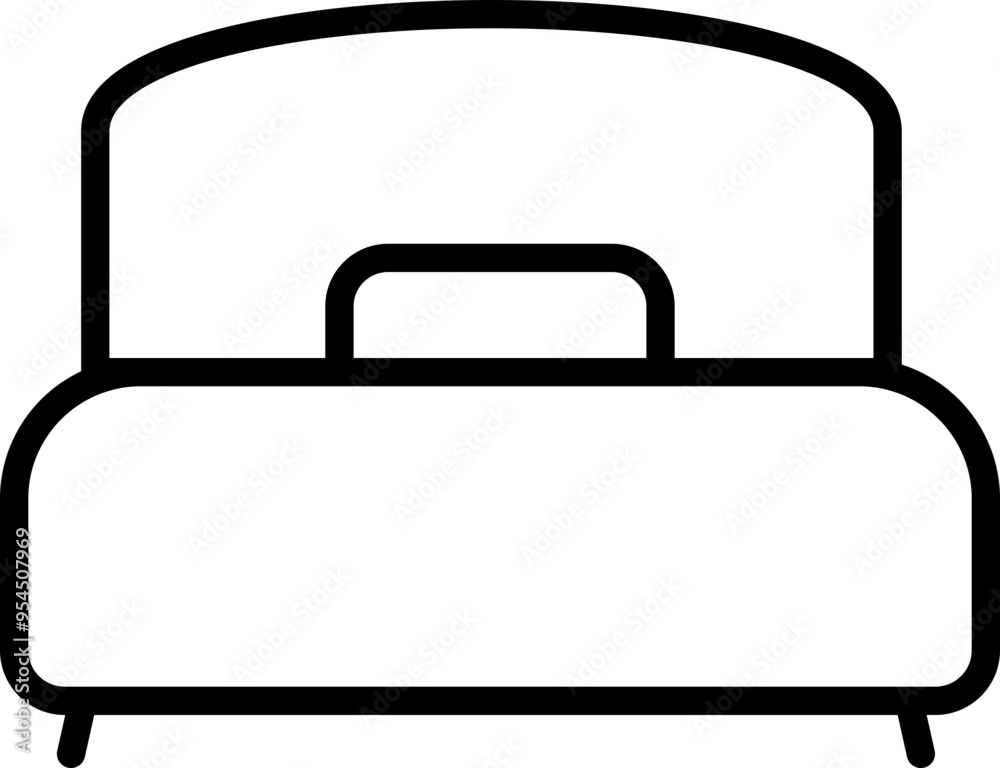 Vector Illustration of Single Bed Icon Vector Illustration of Single Bed Icon