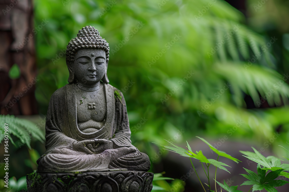 Beautiful greeting card with ancient statue great Buddha to bright holiday composition Beautiful greeting card with ancient statue great Buddha to bright holiday composition