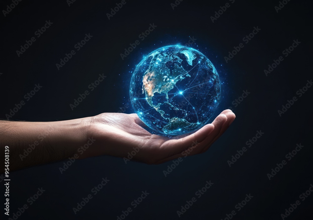 Digital Globe in Hand Digital Globe in Hand