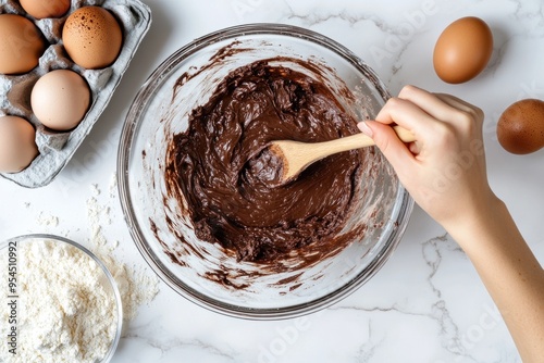 Mixing Chocolate Batter