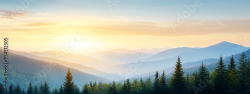 Trees dot the foreground; a forest lies near