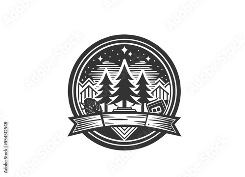 Woodcraft logo template vector