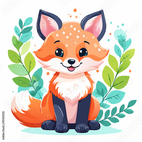 Fox Cute Small Cartoon Baby Animal Character
