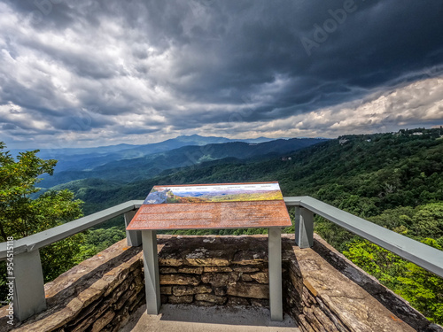 blowing rock overlook viewing area off blue ridge parkway scenery photo