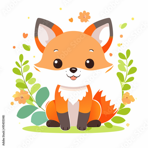 Fox Cute Small Cartoon Baby Animal Character
