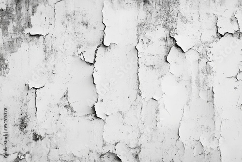 Cracked Grunge Concrete White Wall Texture, High Resolution Background