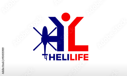 Letter H Helicopter Pilot Letter L Life Logo Design Vector Icon Symbol Illustrations. Multifunctional logo that can used in many business companies and services. its a professional and cool design.