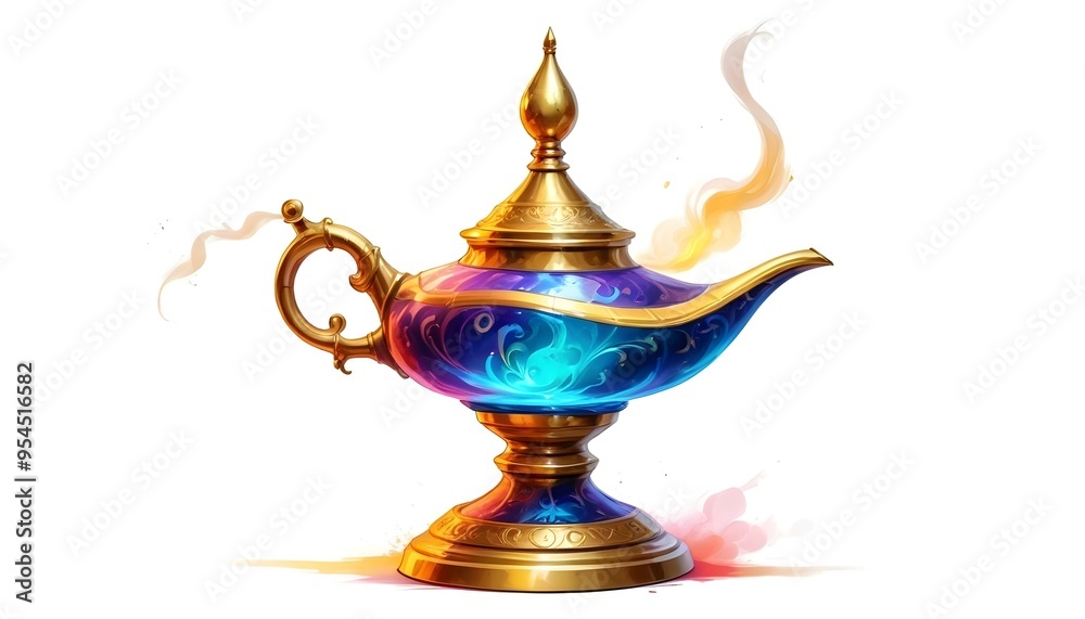 Aladdins magic lamp isolated on a white background Aladdins magic lamp isolated on a white background