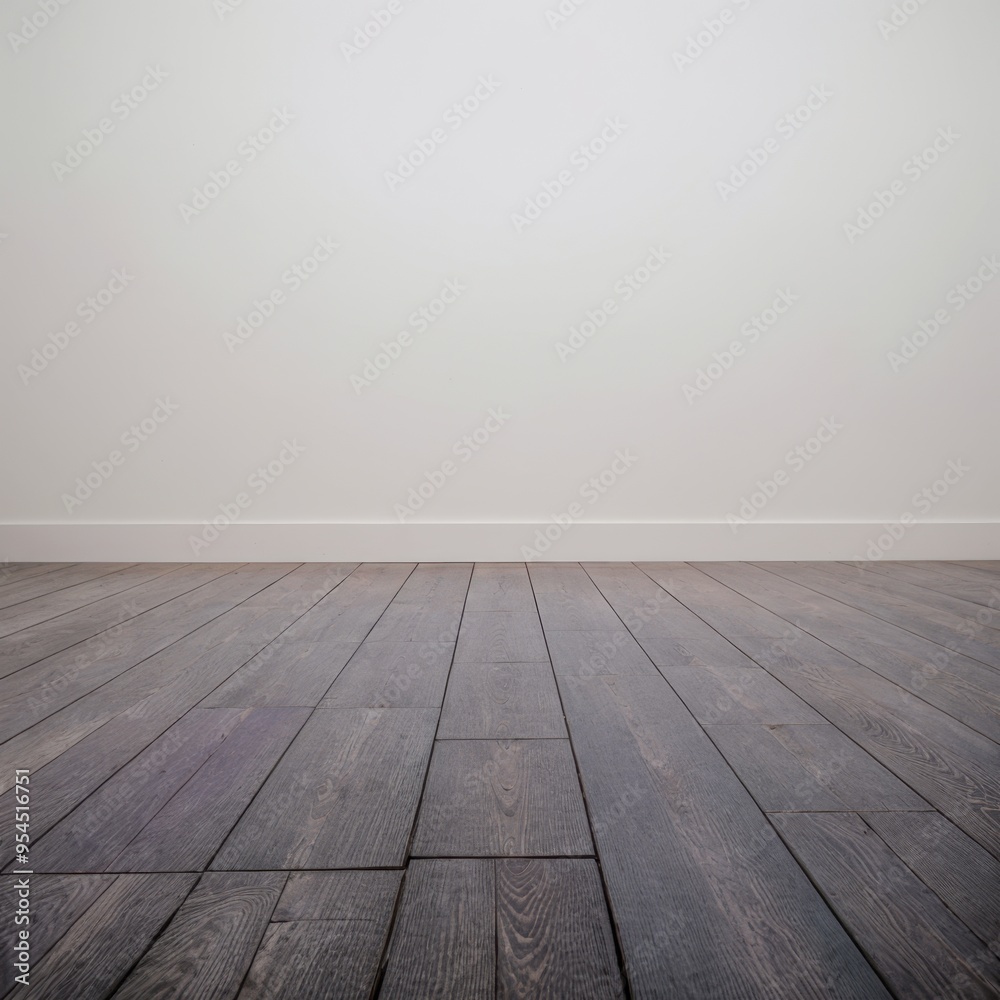 Fototapeta premium Wood flooring reaching into a blank white endlessness 