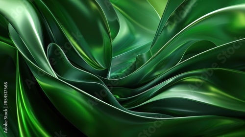 Vibrant Green Oasis. Abstract Nature-inspired Composition