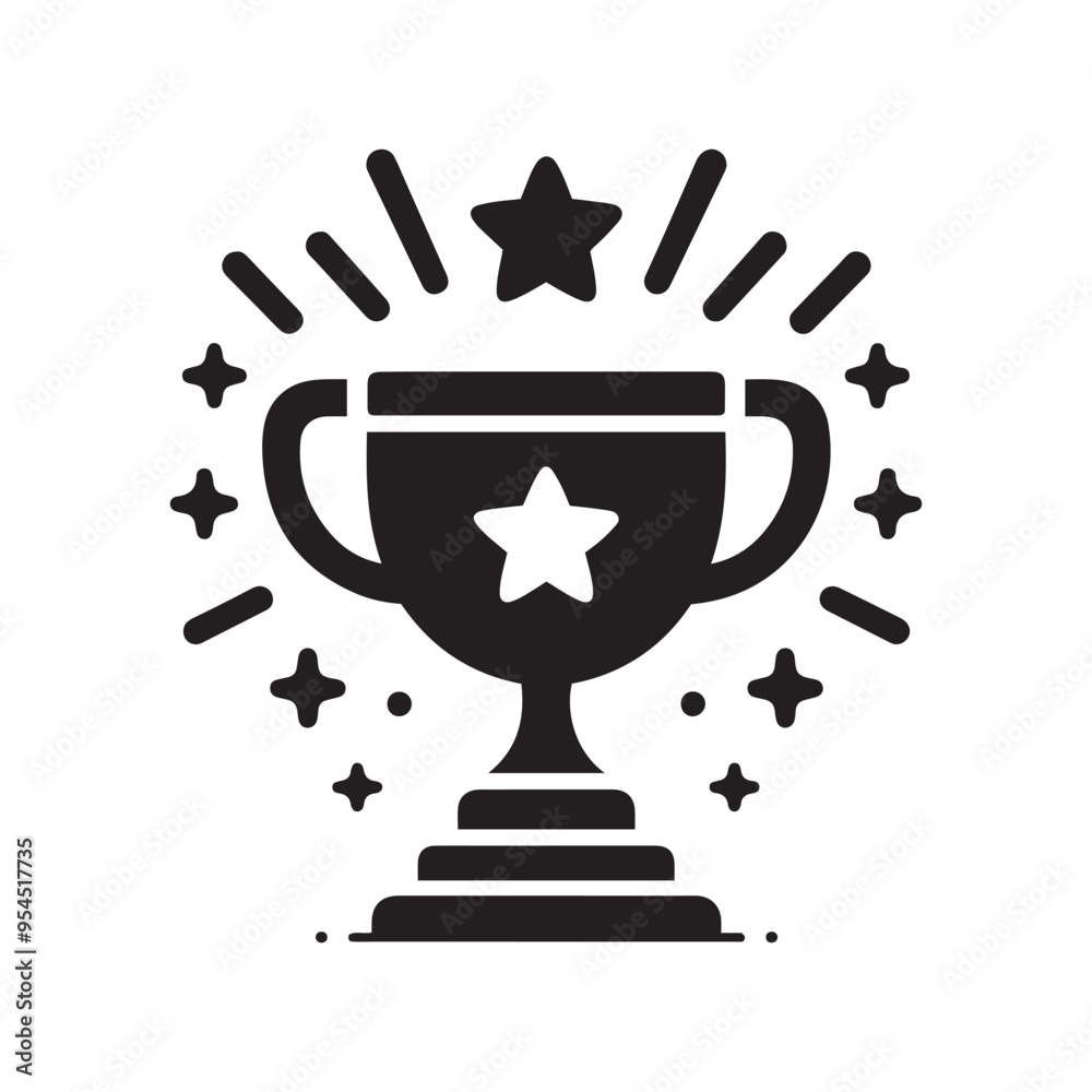silhouette trophy and awards isolated vector on white background silhouette trophy and awards isolated vector on white background