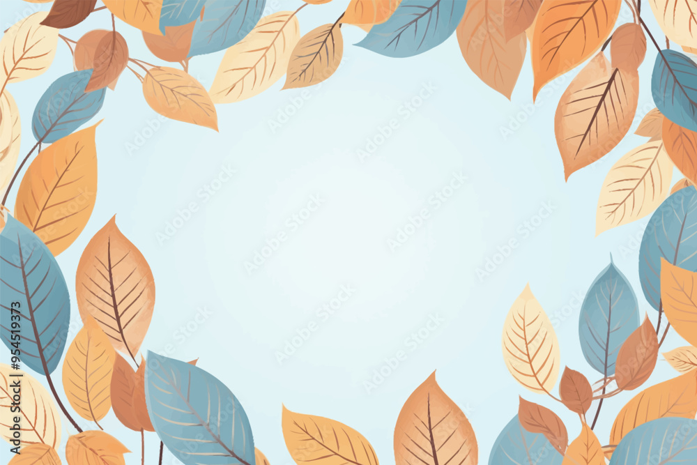 Fototapeta premium Vector foliage pattern frame