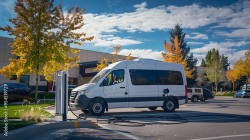 Wallpaper Mural An electric van charging at a community center parking lot. Torontodigital.ca