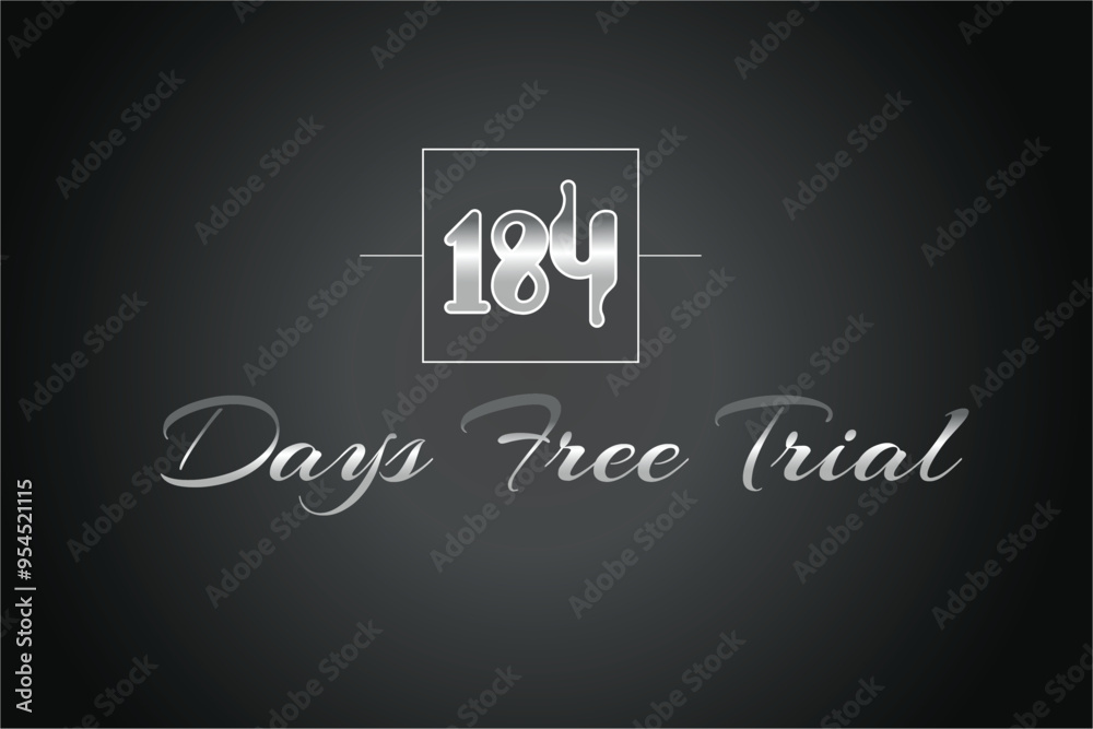 184 day free trial banner design. 184 days free banner background
