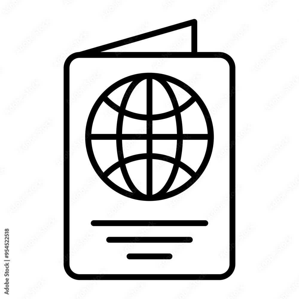 Digital Passport .line icon Digital Passport .line icon