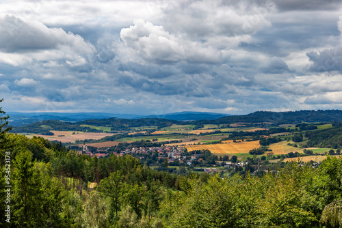 Aerial view of South Bohemian landscape. Czechia.