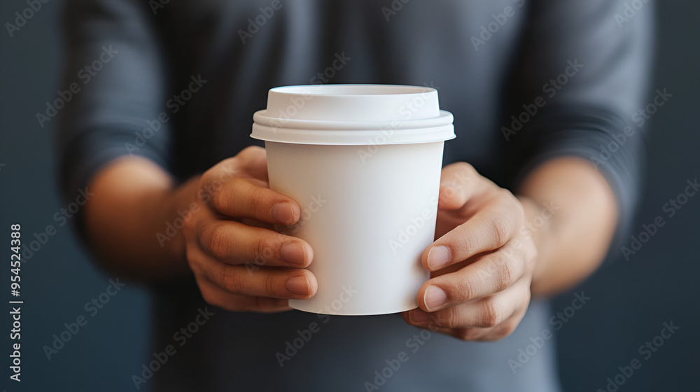 Man Holding a Coffee Cup Empty Blank Mock-up, Product Display, blank mug against black background. Close up, mockup image, copy space, Generative AI Man Holding a Coffee Cup Empty Blank Mock-up, Product Display, blank mug against black background. Close up, mockup image, copy space, Generative AI