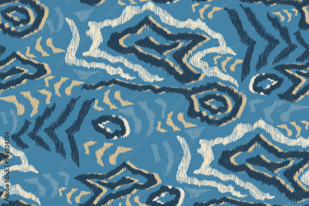 Ikat abstract seamless pattern, geometric design, motif ethnic handmade, Ikat ethnic tribal, boho colors seamless wallpaper. Ethnic Ikat background art, African style Ikat abstract seamless pattern, geometric design, motif ethnic handmade, Ikat ethnic tribal, boho colors seamless wallpaper. Ethnic Ikat background art, African style
