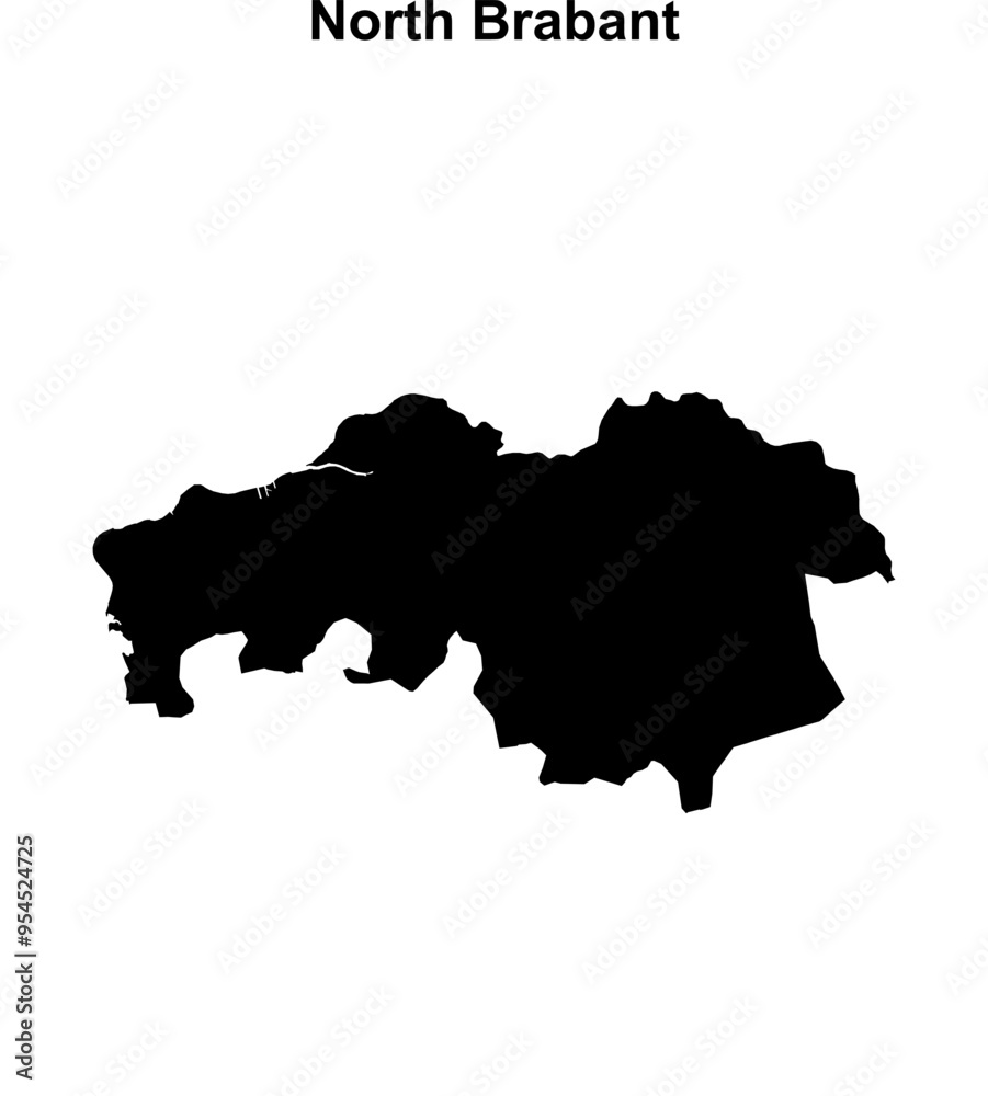 Fototapeta premium North Brabant province outline map set