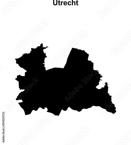 Utrecht province outline map set