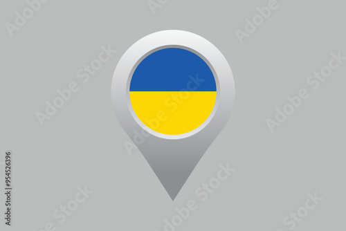 Free Download Ukraine flag with Ukraine location sign, Flag of Ukraine, Flag Ukraine vector, Ukrainian flag symbol, The color of the original, Stock vector illustration
 - GFXLoad