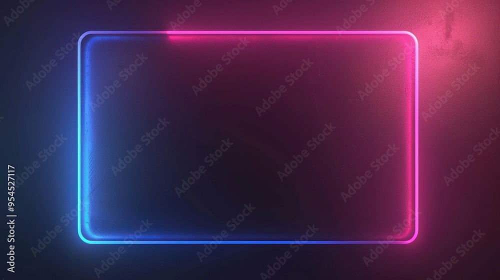 Abstract Neon Light Frame on a Dark Background Abstract Neon Light Frame on a Dark Background