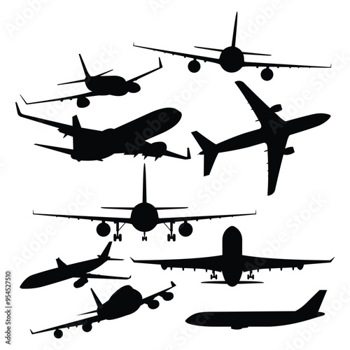 airplane silhouette vector picture of a passenger plane