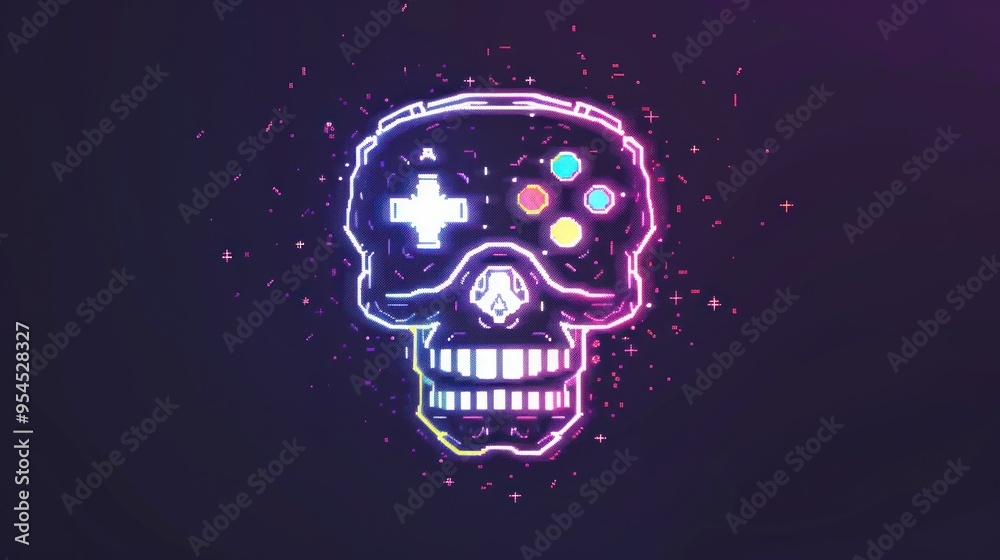 Neon Skull Game Controller Neon Skull Game Controller
