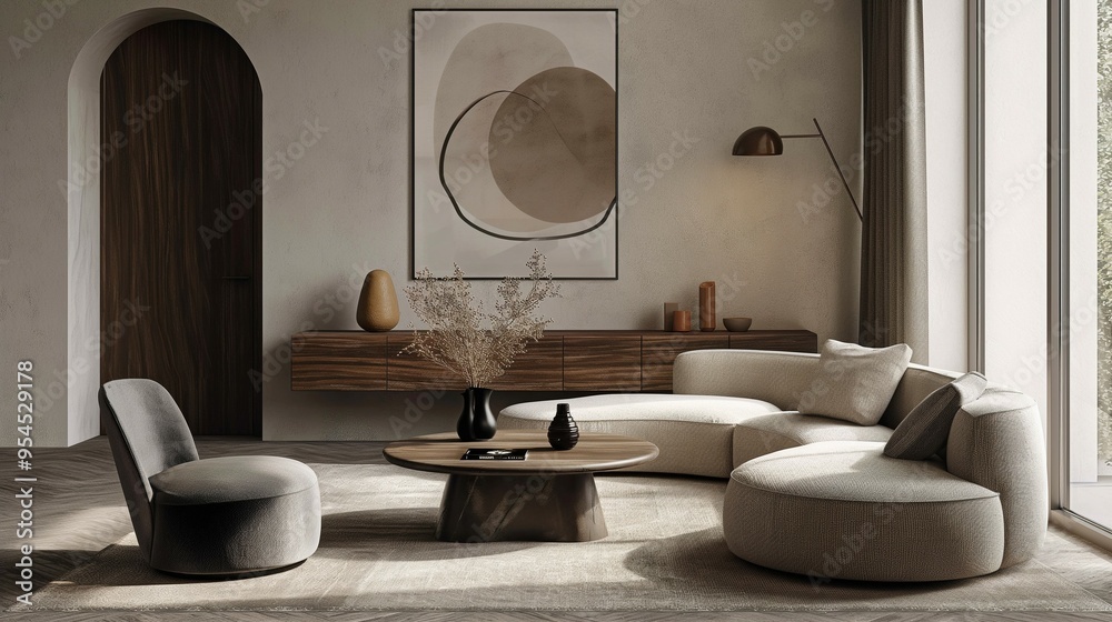 Modern home living room interior with cozy sofa Modern home living room interior with cozy sofa