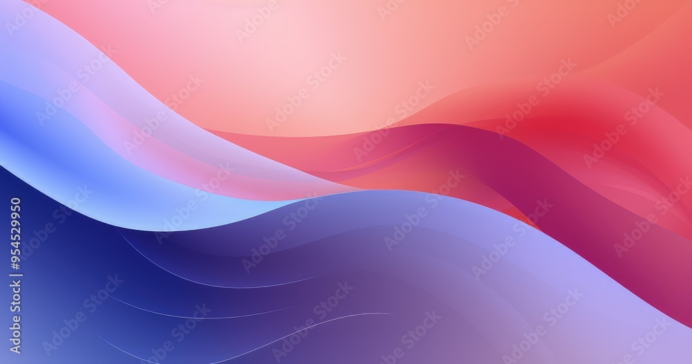 A smooth abstract design featuring flowing waves in gradient colors of pink, red, and blue. A smooth abstract design featuring flowing waves in gradient colors of pink, red, and blue.