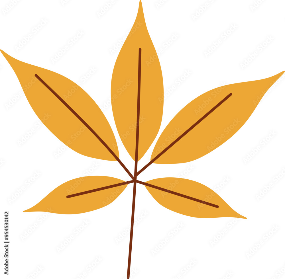 Flat Autumn Leaf Flat Autumn Leaf