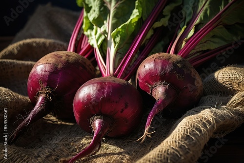 A highly details of beetroot, hight contrast in the afternoon