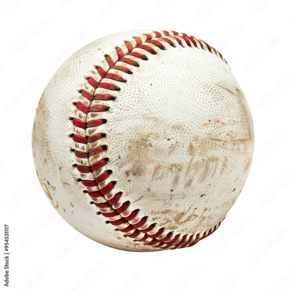 Baseball or Softball Isolated on White transparent Background, Symbolizing American Cultural Tradition and National Pastime Sport. Baseball or Softball Isolated on White transparent Background, Symbolizing American Cultural Tradition and National Pastime Sport.
