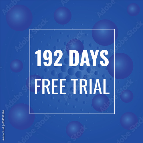 192 day free trial banner design. 192 days free banner background
 photo