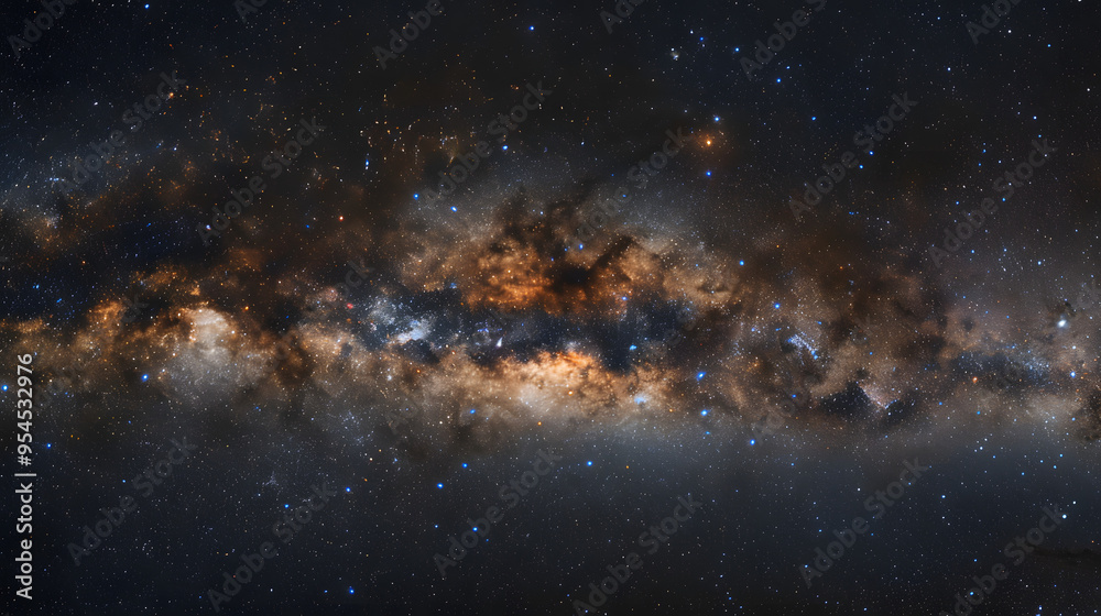 Obraz premium A dark sky illuminated by the constellation of Sagittarius and countless stars.