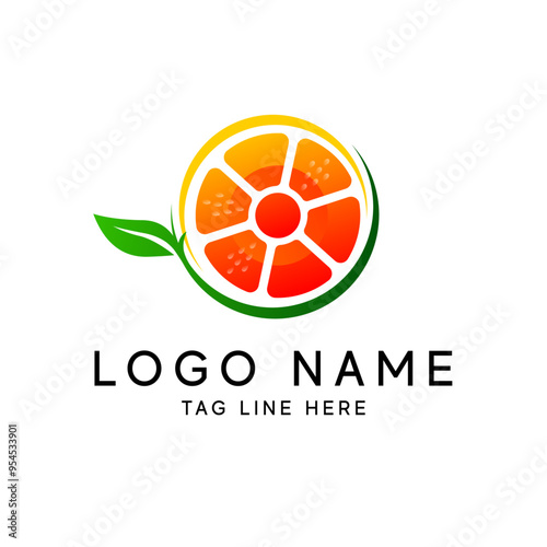 Vector orange logo in a modern flat style