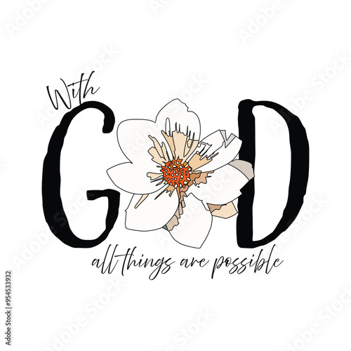 Biblical Phrase, Christian typography for banner, poster, photo overlay, apparel design