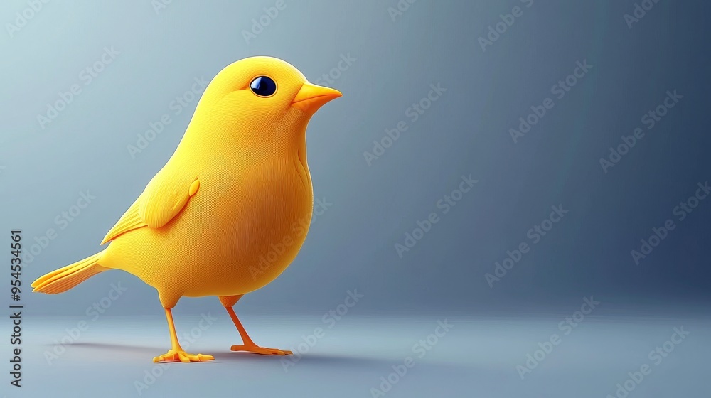 A cute yellow bird stands proudly against a soft gradient background, showcasing its vibrant colors and charming features. A cute yellow bird stands proudly against a soft gradient background, showcasing its vibrant colors and charming features.