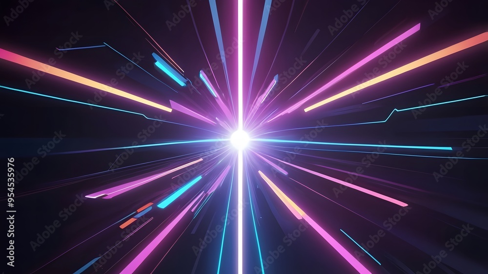 Fototapeta premium Futuristic abstract neon light social network&nbsp;image