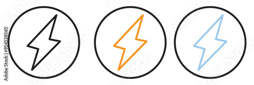 Lightning icon set illustration. electric sign and symbol. power icon. energy sign