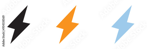 Lightning icon set. electric icon vector. power icon. energy sign