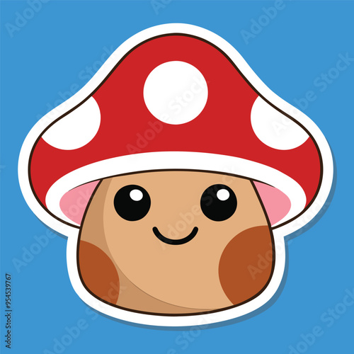 cute kawaii mushroom sticker