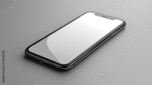 Modern Smartphone Mockup with Blank Screen on Gray Background