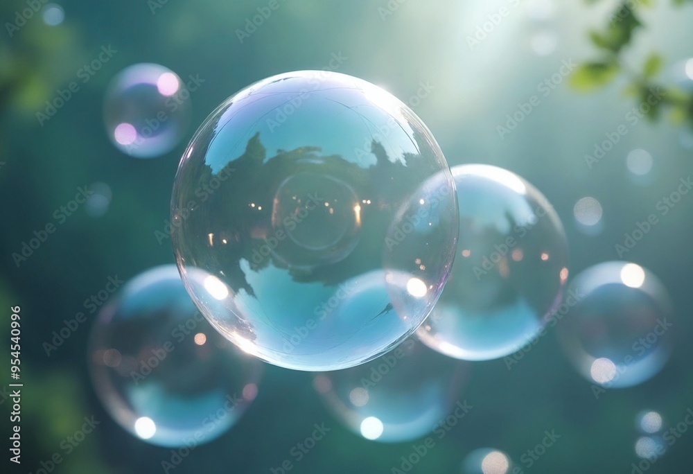 Macro shot of soap bubbles floating in the air Macro shot of soap bubbles floating in the air