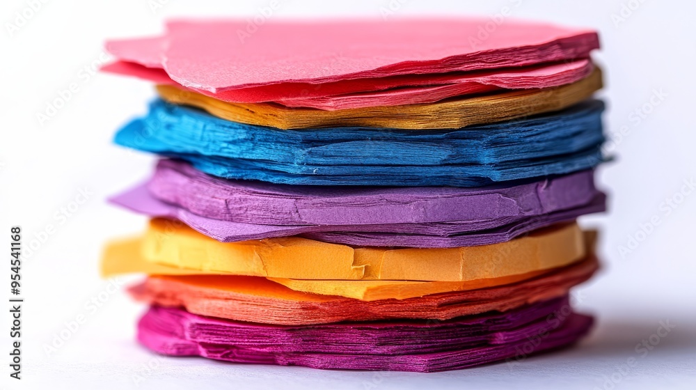 Colorful Paper Stack Close Up Colorful Paper Stack Close Up