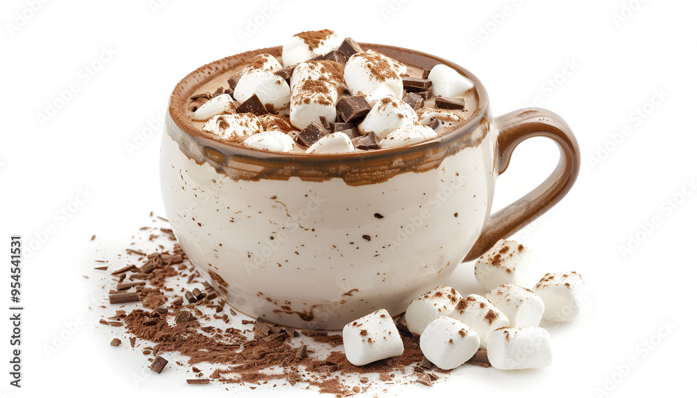 Cup of delicious hot chocolate with marshmallows isolated on white Cup of delicious hot chocolate with marshmallows isolated on white