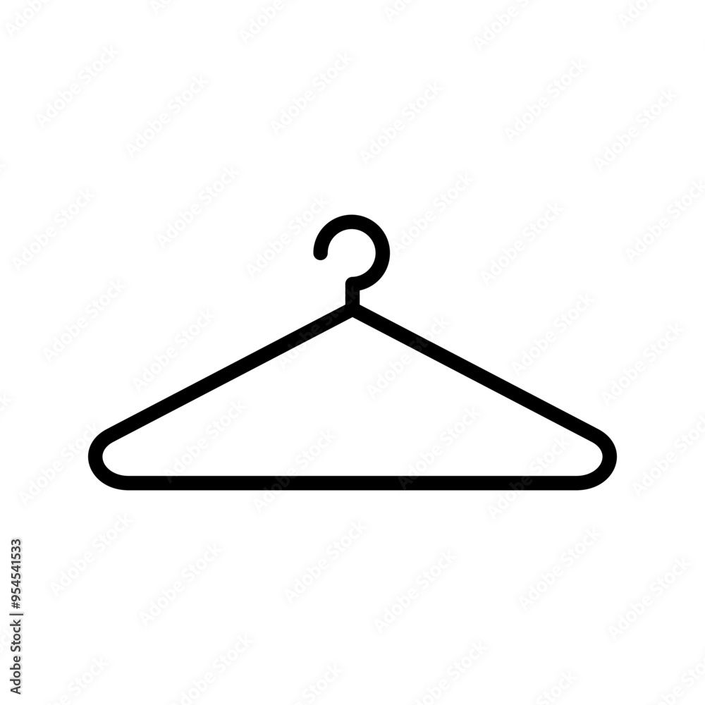 Hanger icon. Cloth hanger, coat or clothes rack icon symbol vector in flat style on white background with editable stroke. Vector illustration