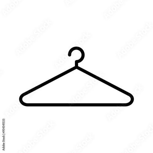 Hanger icon. Cloth hanger, coat or clothes rack icon symbol vector in flat style on white background with editable stroke. Vector illustration